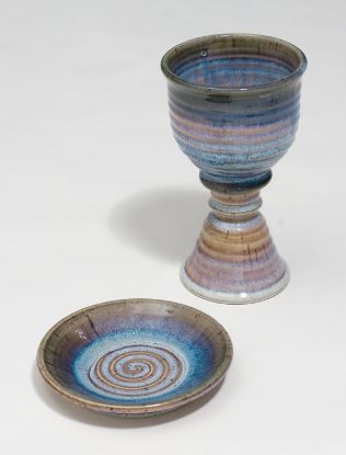 Picture of Earthenware Chalice and Paten Set, Multi-Colored