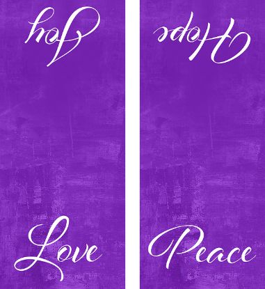 Picture of Four Sided Advent Candles Pulpit Scarf - Purple